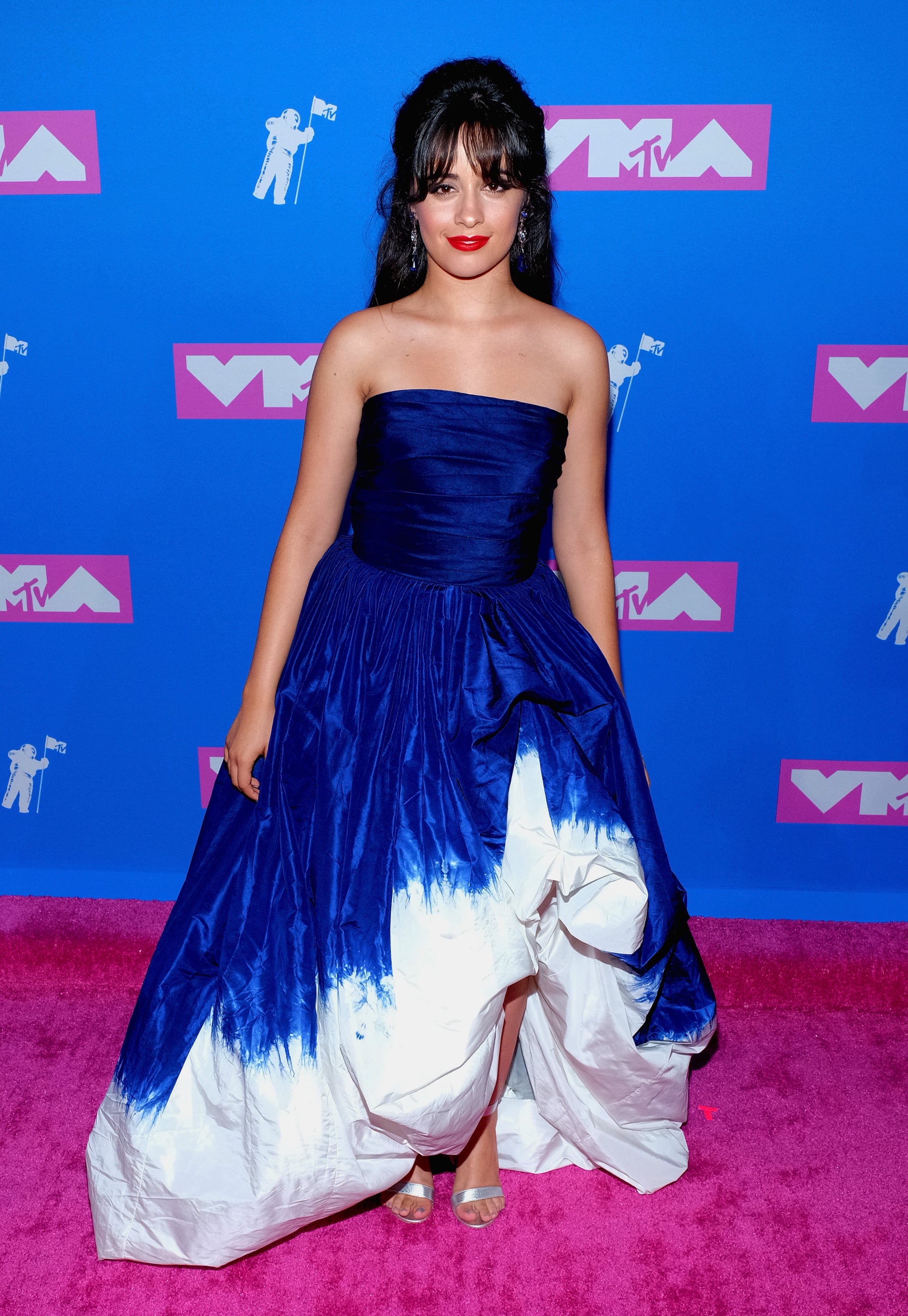 Camila Cabello's Blue Oscar de la Renta Dress at VMAs 2018 | POPSUGAR  Fashion