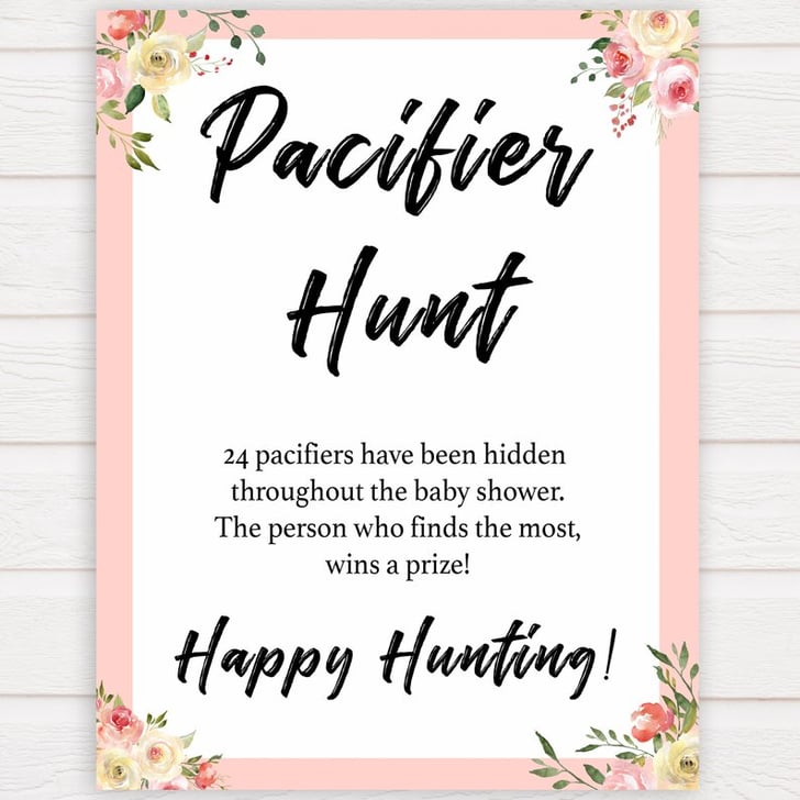 Pacifier Hunt Printable Baby Shower Game Printable Baby Shower Games