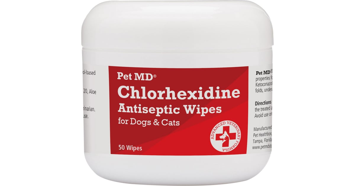 Pet MD Chlorhexidine Antiseptic Dog & Cat Wipes Best Grooming