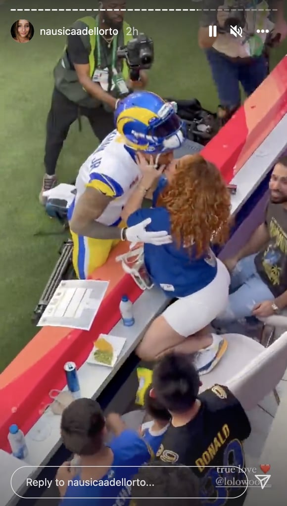 Lauren Wood Kisses Odell Beckham Jr. Before Super Bowl