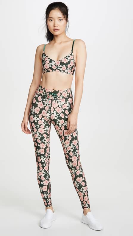 THE UPSIDE Cropped camouflage-print stretch leggings