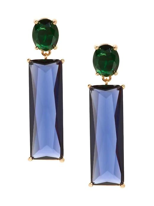Stone Rectangular Drop Earrings