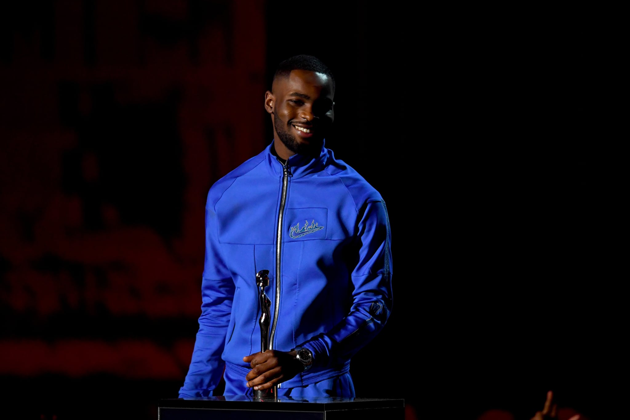 LONDON, ENGLAND - FEBRUARY 18: (EDITORIAL USE ONLY) Dave wins the Mastercard Album of the Year Award at The BRIT Awards 2020 at The O2 Arena on February 18, 2020 in London, England. (Photo by Dave J Hogan/Getty Images)