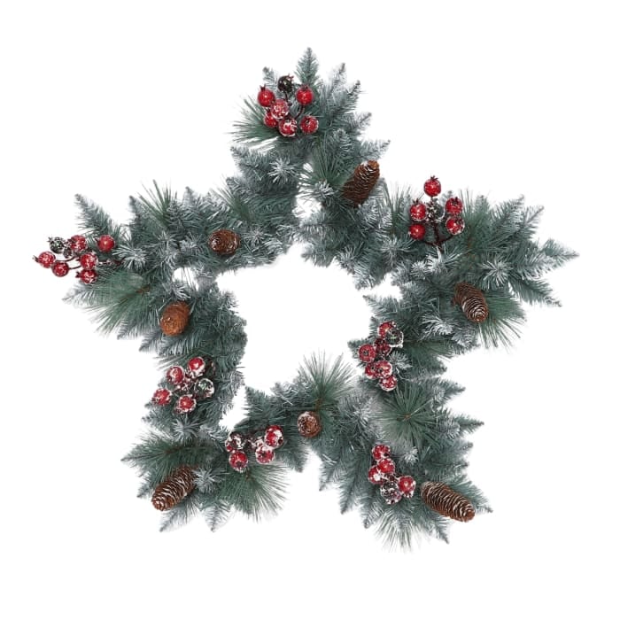 Faux Pine Star-Shaped Wreath