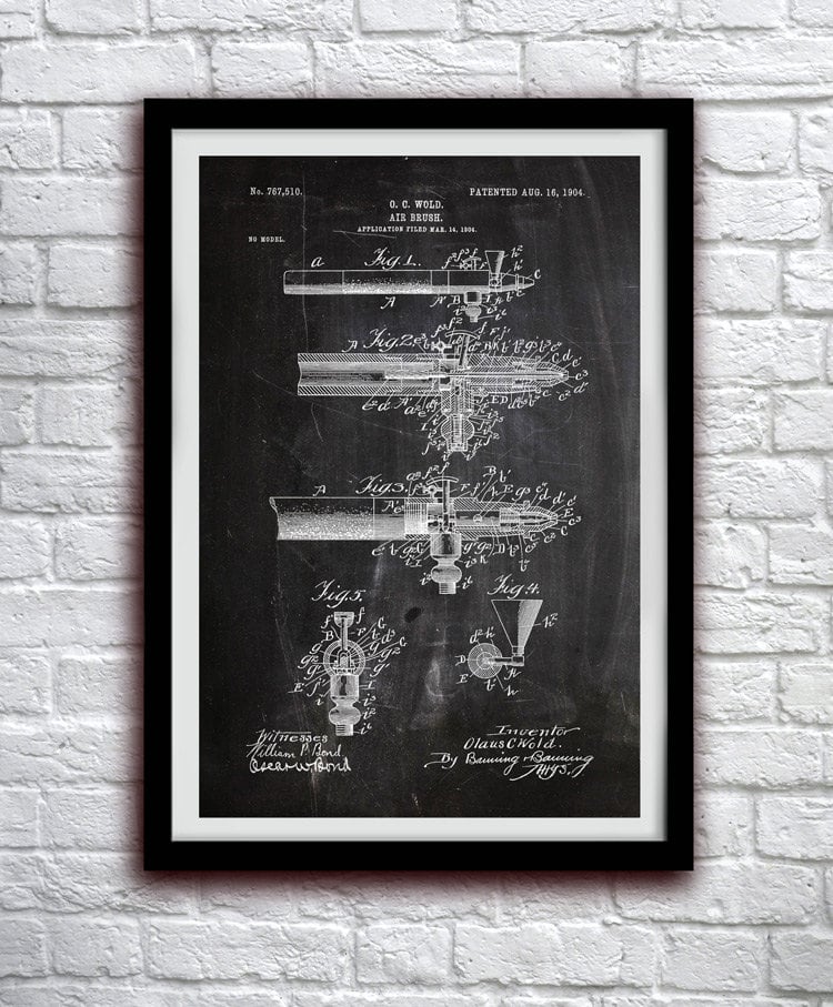 Original Airbrush 1904 Patent Print