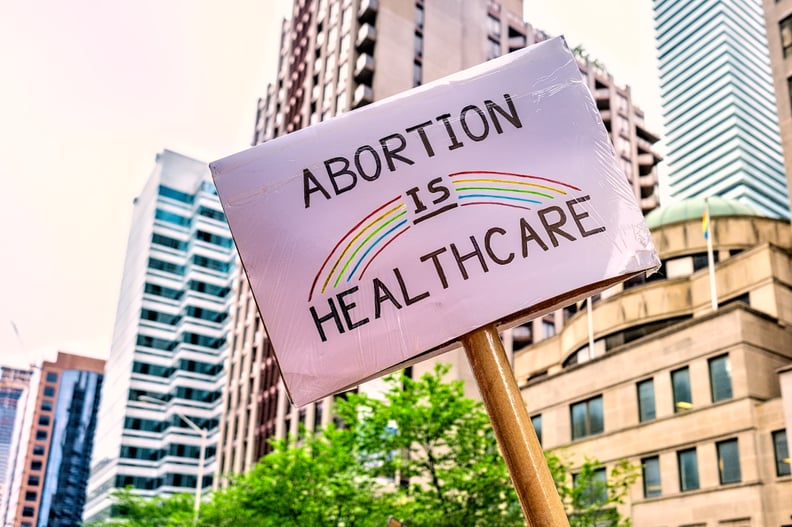 Sign advocating for reproductive healthcare.