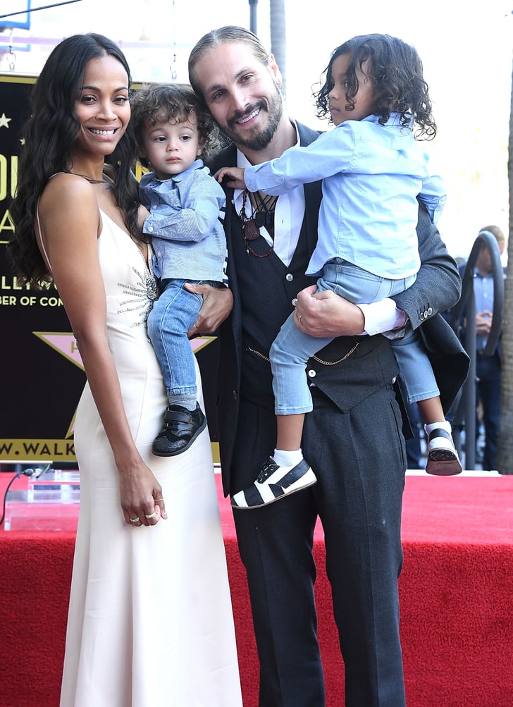 Zoe Saldana and Sons at Hollywood Walk of Fame Ceremony 2018 | POPSUGAR