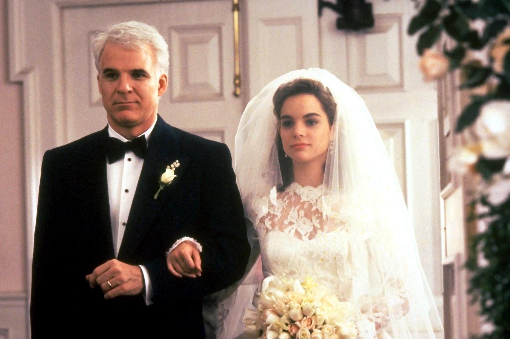 FATHER OF THE BRIDE, from left: Steve Martin, Kimberly Williams, 1991, Buena Vista Pictures/courtesy Everett Collection