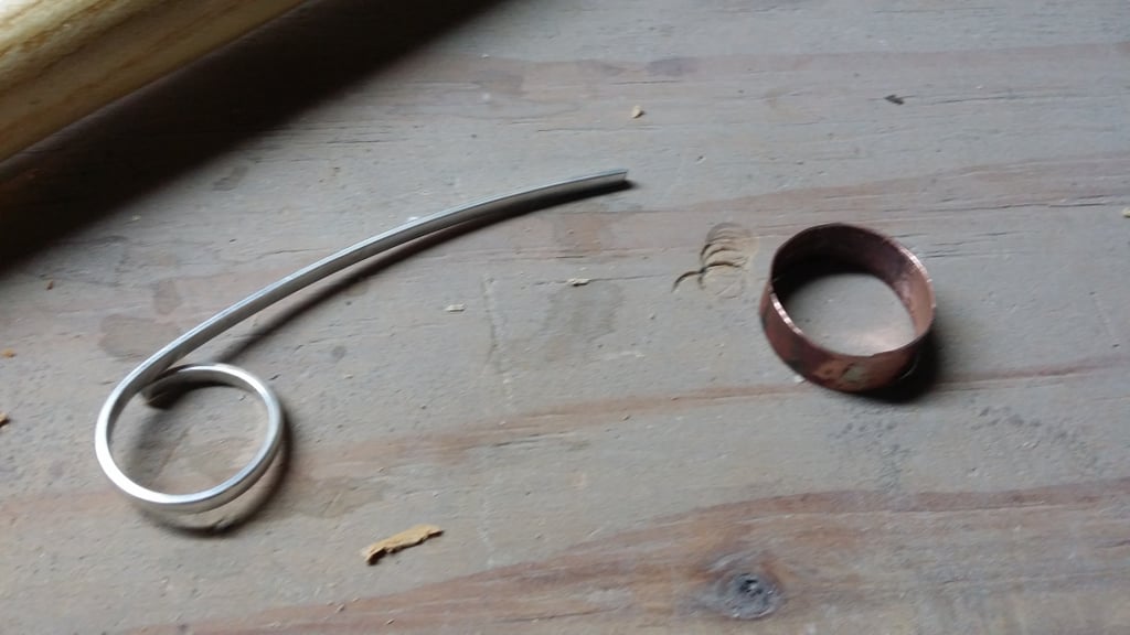 He Bent Metal Stock to Size and Cut It For the Ring