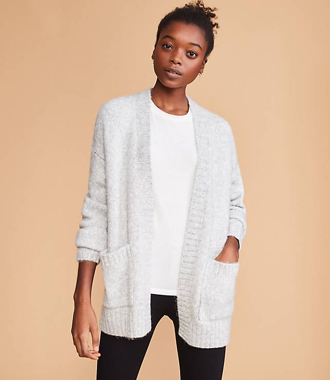 Ribtrim Open Cardigan