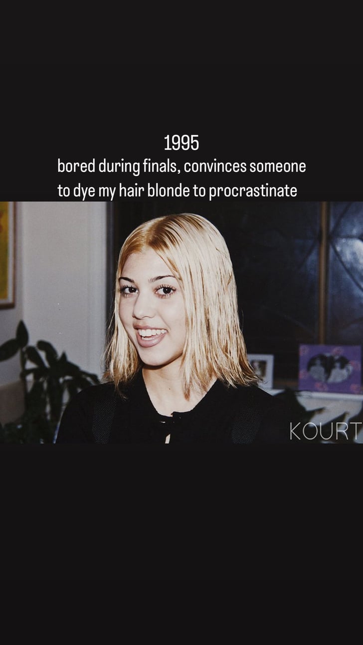 Kourtney Kardashians Blond Bob Hairstyle In 1995 Kourtney Kardashian Dyes Hair Platinum 8746