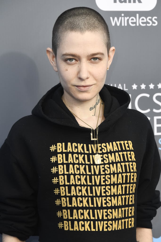 Asia Kate Dillon's Sweatshirt at Critics' Choice Awards 2018