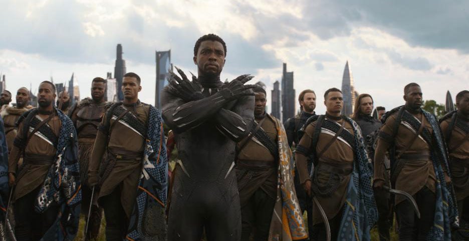 Black Panther (Chadwick Boseman) prepares for battle.