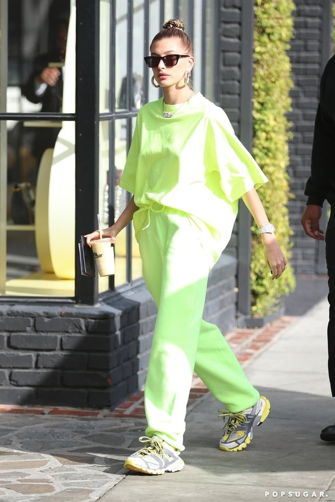 lime green sweat suit