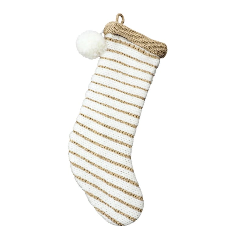 Lux Striped Knit Christmas Stocking 