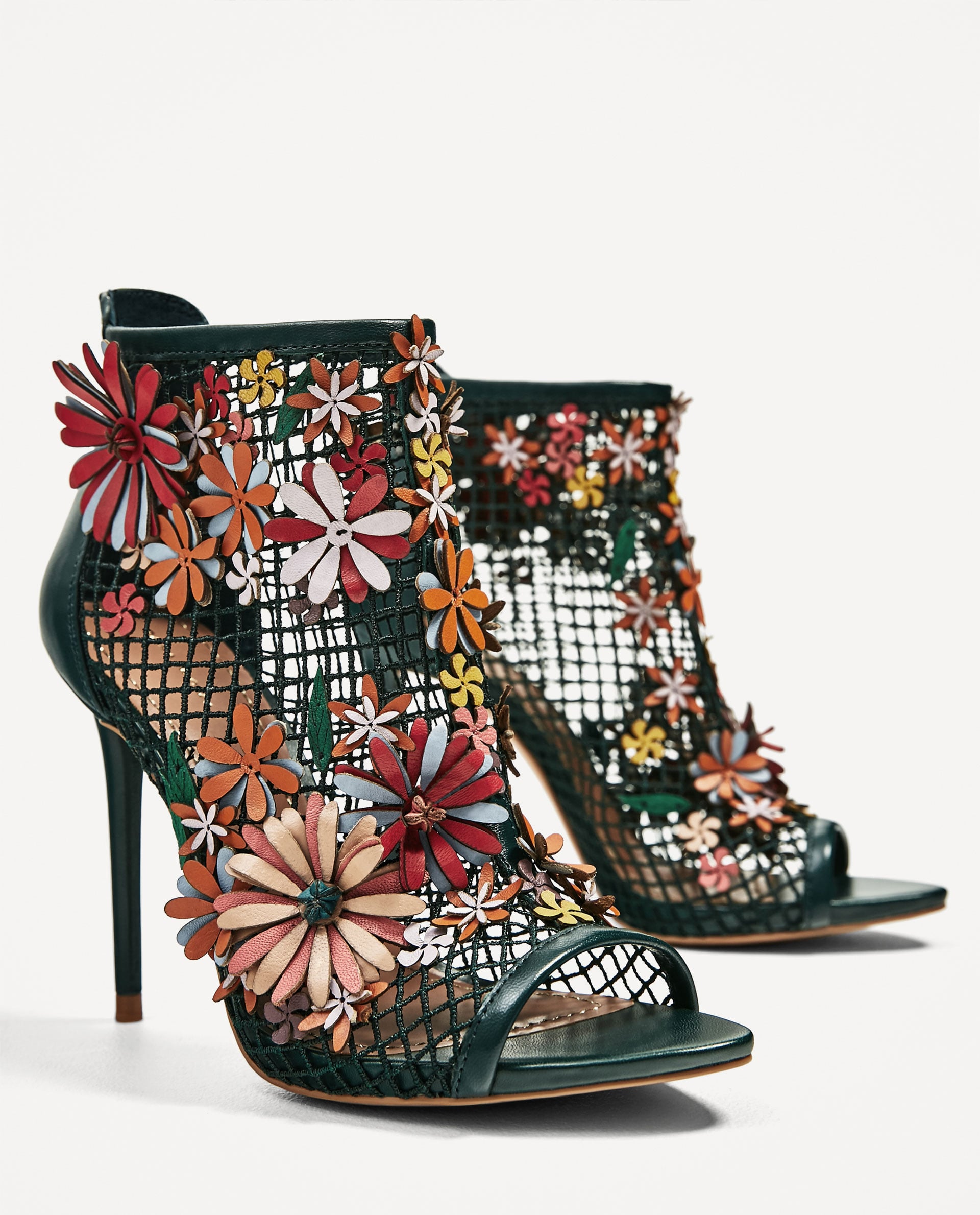 Zara's Floral Mesh Sandals ($139) marry 