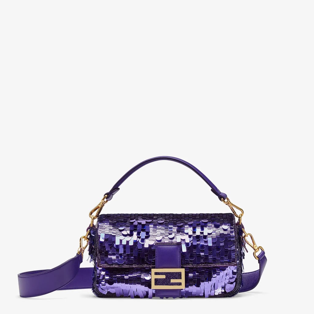 Fendi Purple Sequinned Baguette Bag