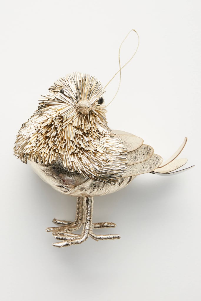 Metallic Beaded Bird Ornament