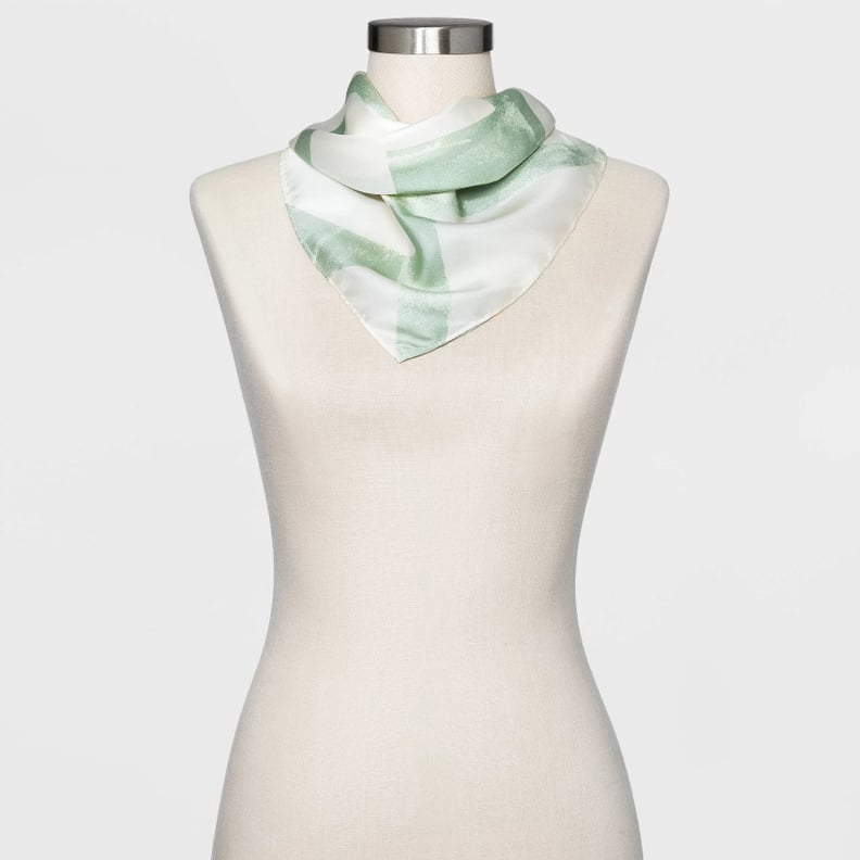 Abstract Print Silk Square Scarf