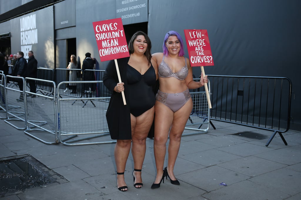 Curvy Model Protest at London Fashion Week Fall 2018
