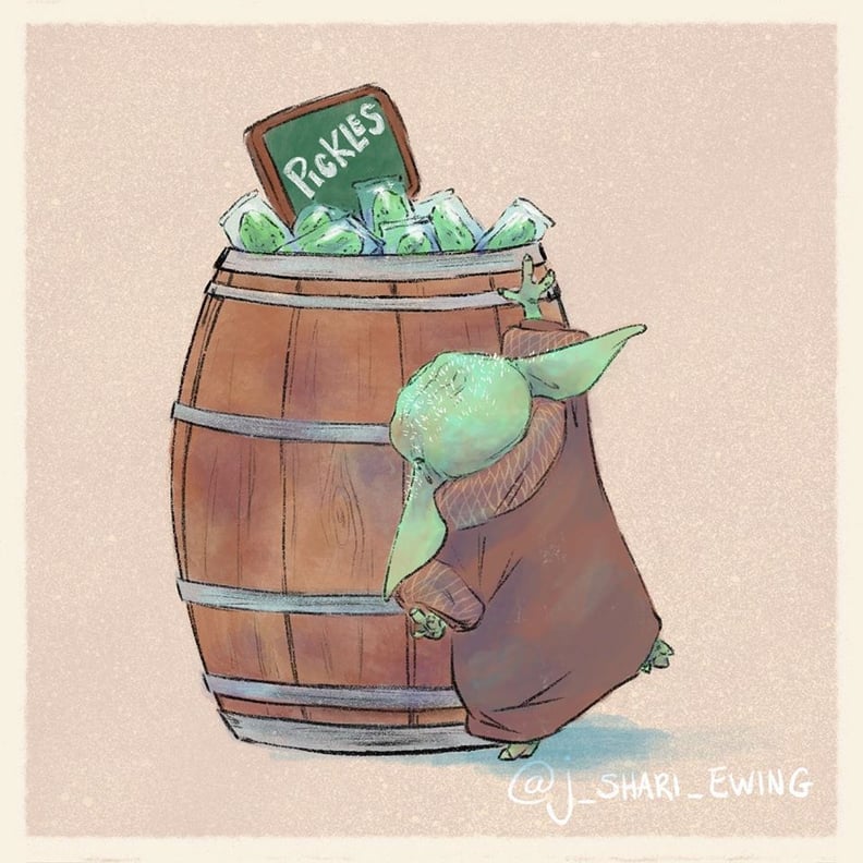 Baby Yoda Eating a Pickle