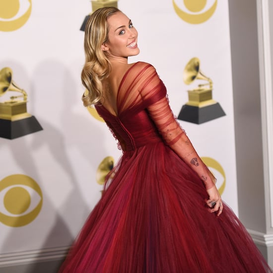 Miley Cyrus Wearing Red Gown at Grammys 2018