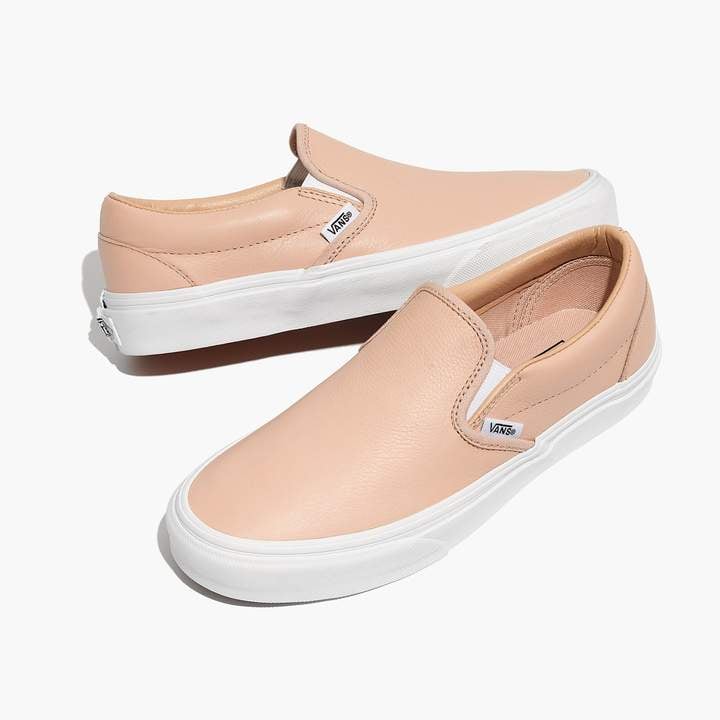 Madewell Vans Unisex Classic Slip-On Sneakers in Frappe Leather