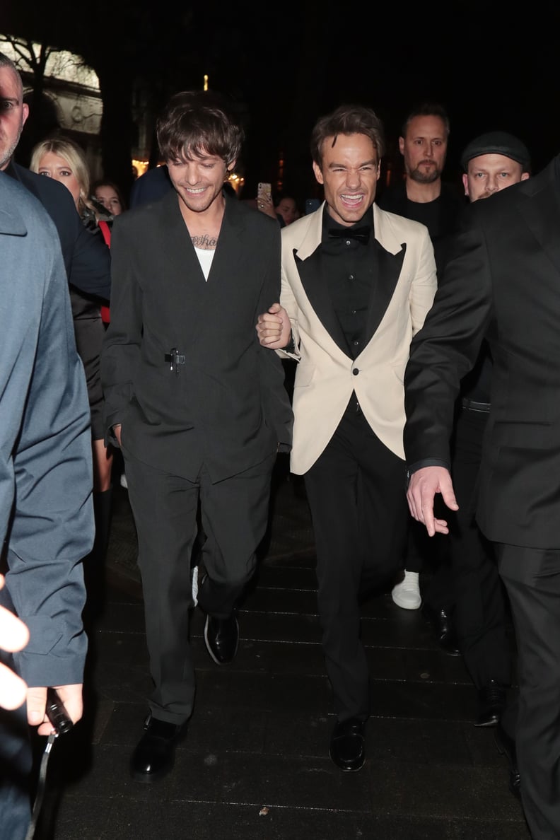 LONDON, ENGLAND - MARCH 16: Louis Tomlinson and Liam Payne seen leaving the 