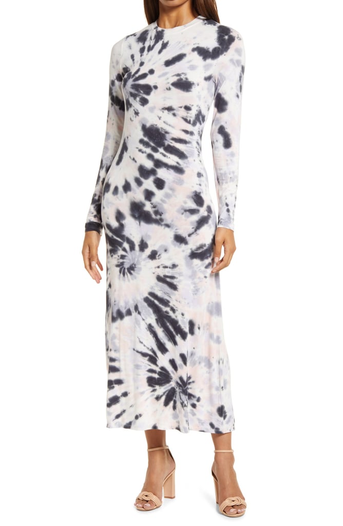 For an Eye-catching Maxi: Fourteenth Place Tie Dye Long Sleeve Maxi Dress