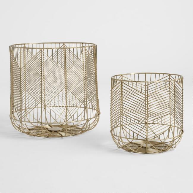 Gold Wire Geometric Reese Baskets