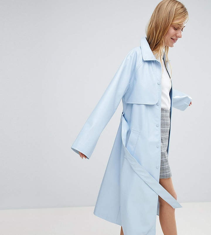 Pastel blue trench coat cheap