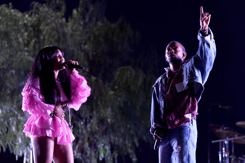 INDIO, CA - APRIL 13:  SZA and Kendrick Lamar perform onstage during the 2018 Coachella Valley Music And Arts Festival at the Empire Polo Field on April 13, 2018 in Indio, California.  (Photo by Larry Busacca/Getty Images for Coachella)