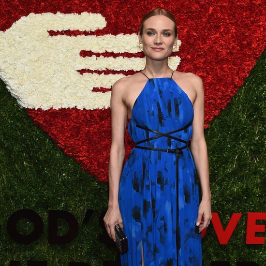 Diane Kruger Wearing Blue Michael Kors Dress