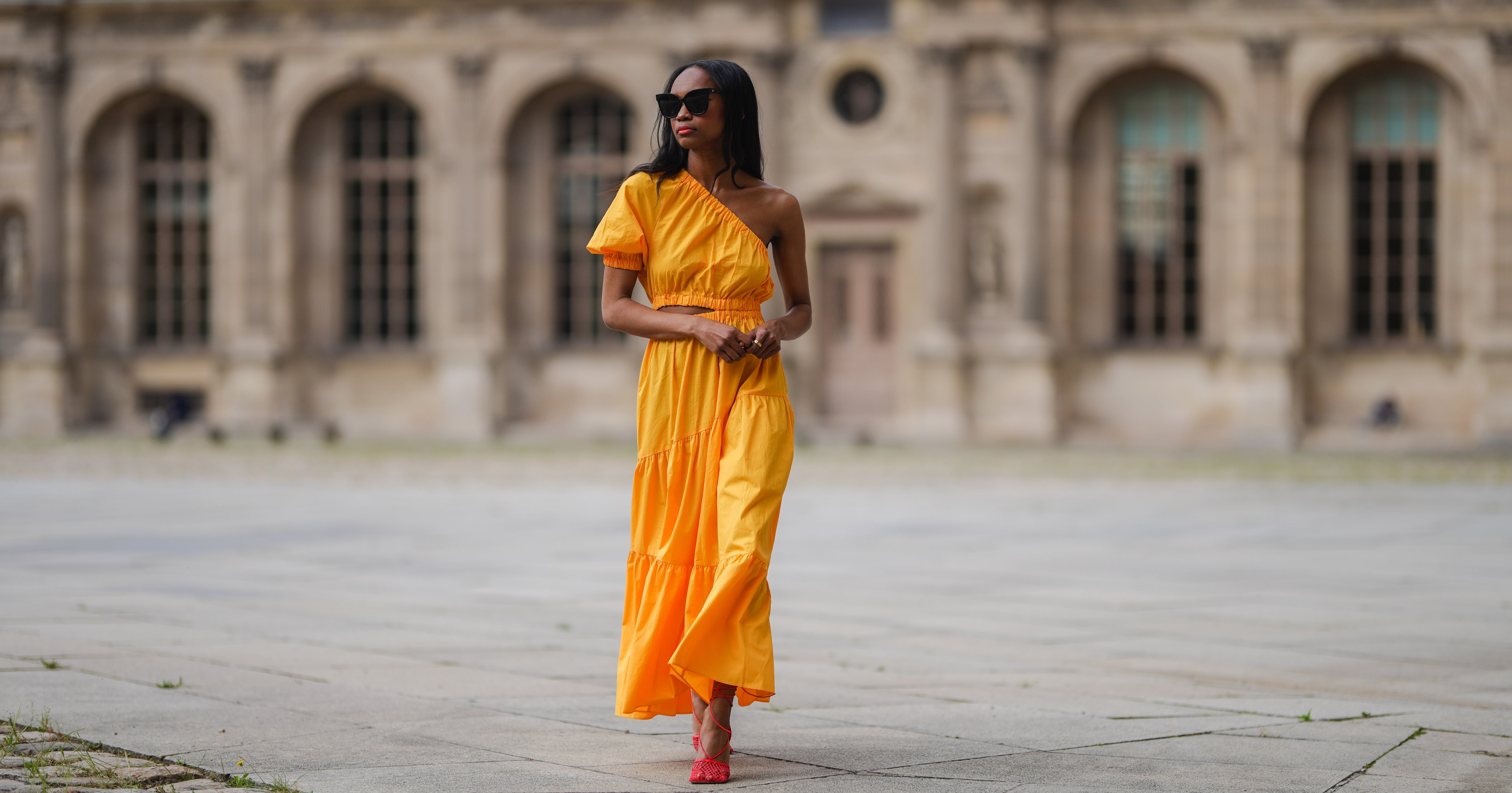 Fit & Flare Linen-Blend Cami Midi Dress