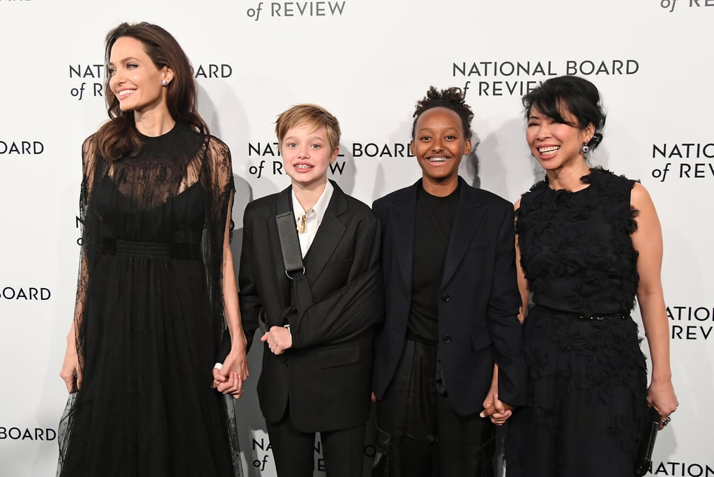 Angelina Jolie, Shiloh, and Zahara Jolie-Pitt attending the National Board of Review Awards Gala