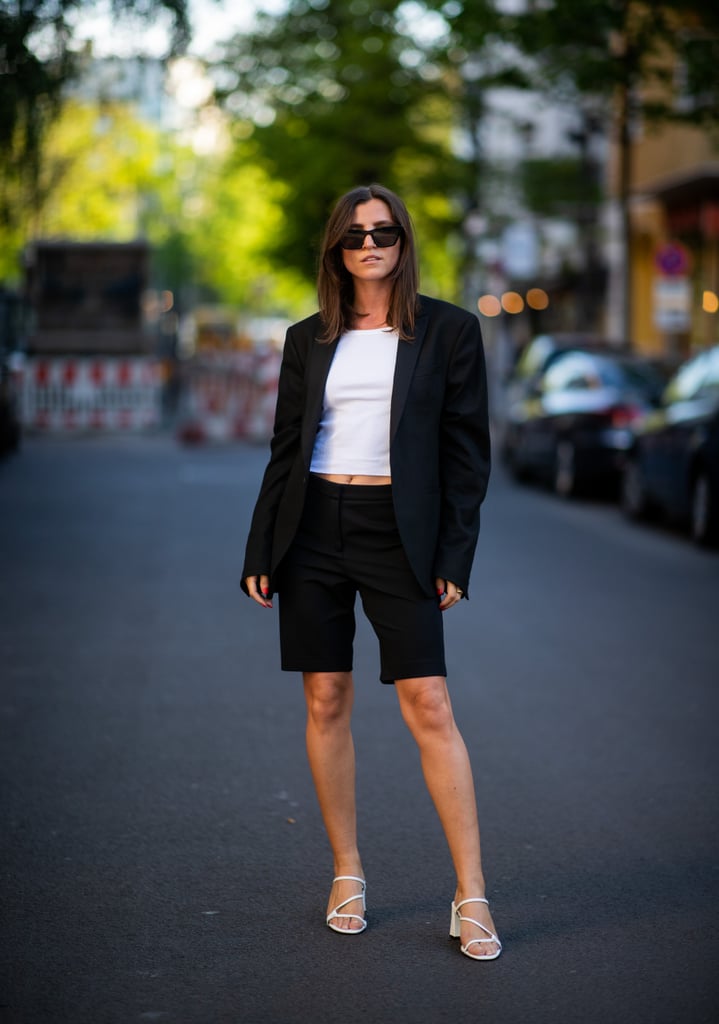 black blazer with shorts