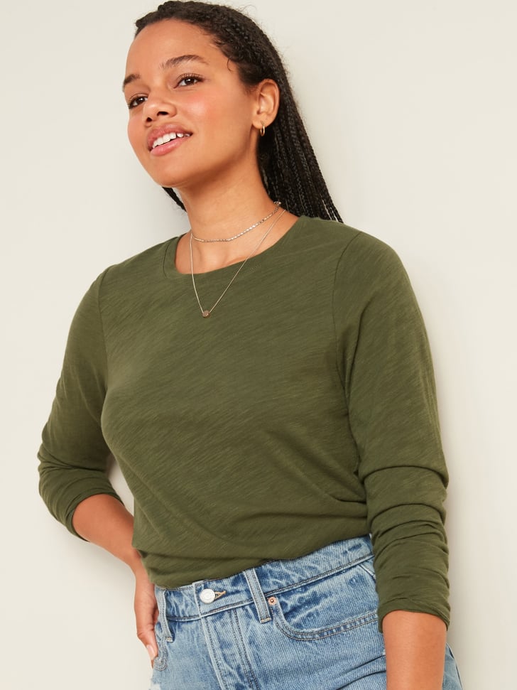 EveryWear SlubKnit LongSleeve Tee The Best Old Navy Clothes on Sale