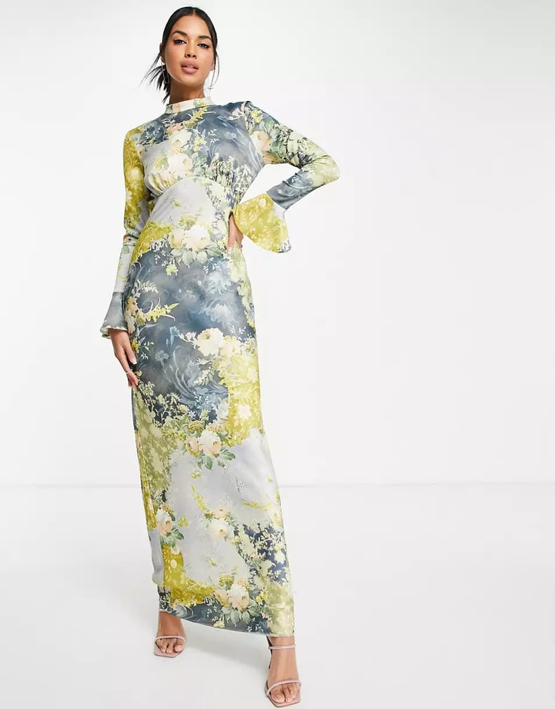 Stunning Florals: ASOS Design Satin Maxi Dress