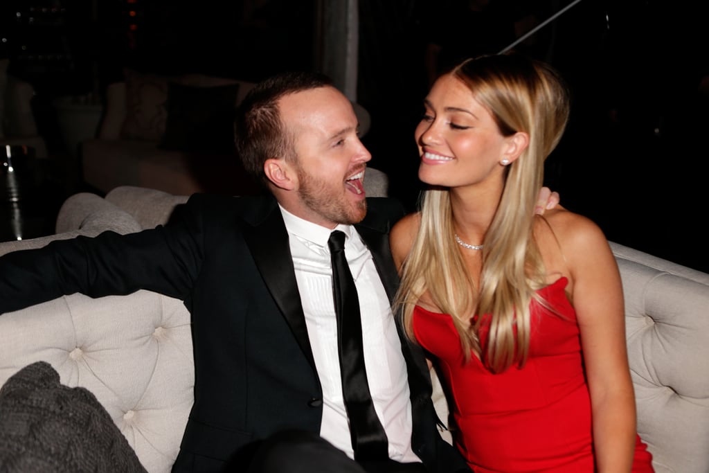 Aaron Paul and his wife, Lauren Parsekian, were just adorable inside the Weinstein Company soiree.