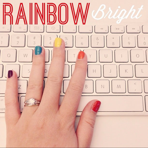 Rainbow nails for LGBT Pride month.