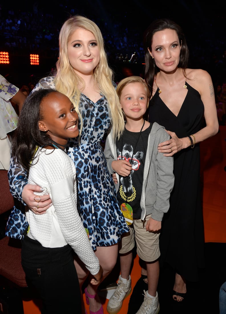 Meghan Trainor, Zahara Jolie-Pitt, Shiloh Jolie-Pitt, and Angelina Jolie