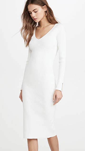 Jonathan Simkhai Deep Rib Open Neck Dress