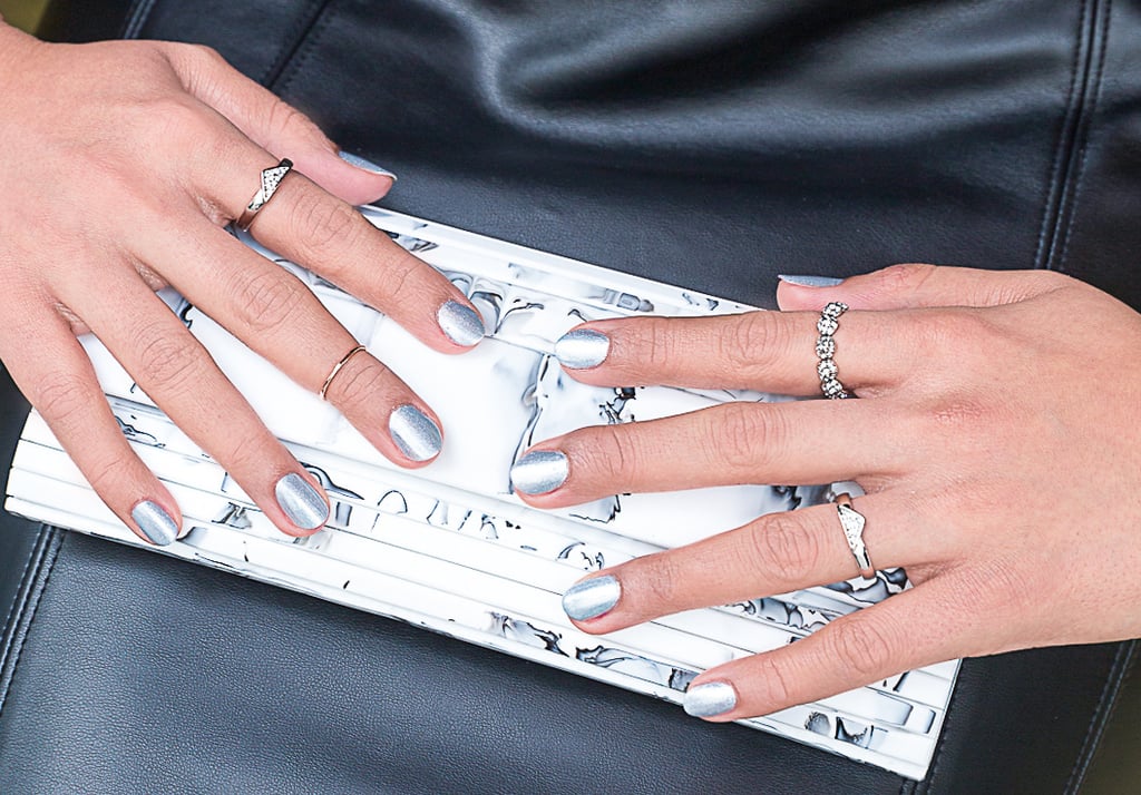 Ready to party? Your glistening silver manicure will be perfect topper to elevate any weekend look and shine like jewelry. Just apply two coats of polish, and finish with a glossy topcoat that acts as a protective coating to the nails by providing strength and a diamond-like shine.


Get the Look: Revlon ColorStay Gel Envy™ Longwear Nail Enamel (Look 1, Perfect Pair; Look 2, Vegas, Baby; Look 3,Get Lucky; Look 4, Lucky Us) and Revlon ColorStay Gel Envy Diamond Top Coat™ in all looks. 
Try Revlon ColorStay Gel Envy™ for yourself.