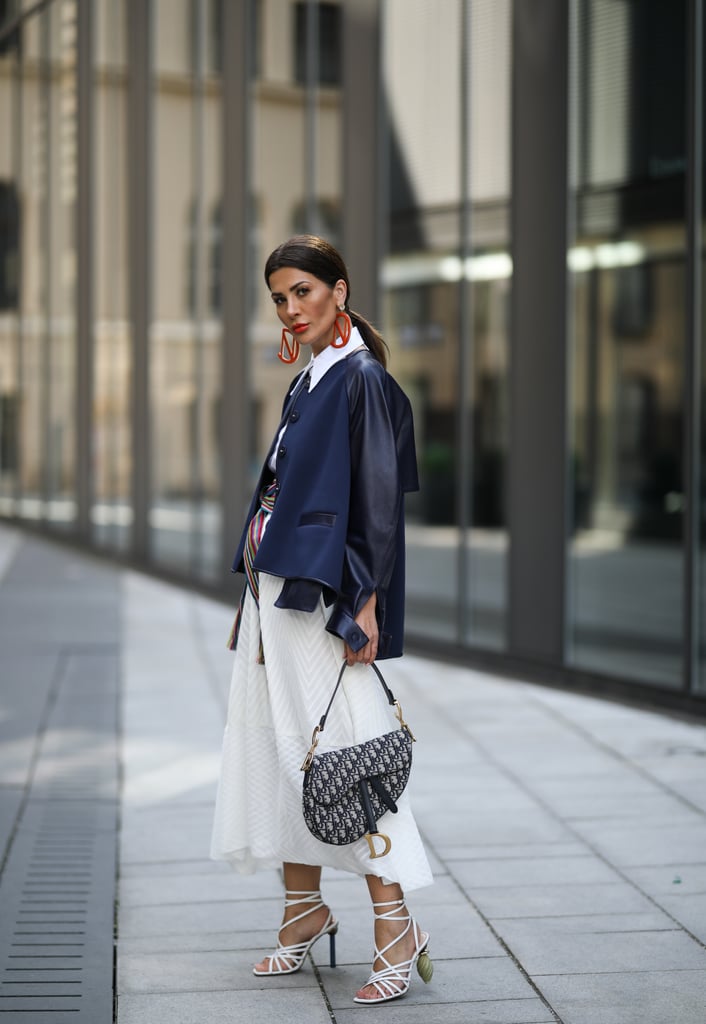 Take your white dress and style it with lace-up heels.