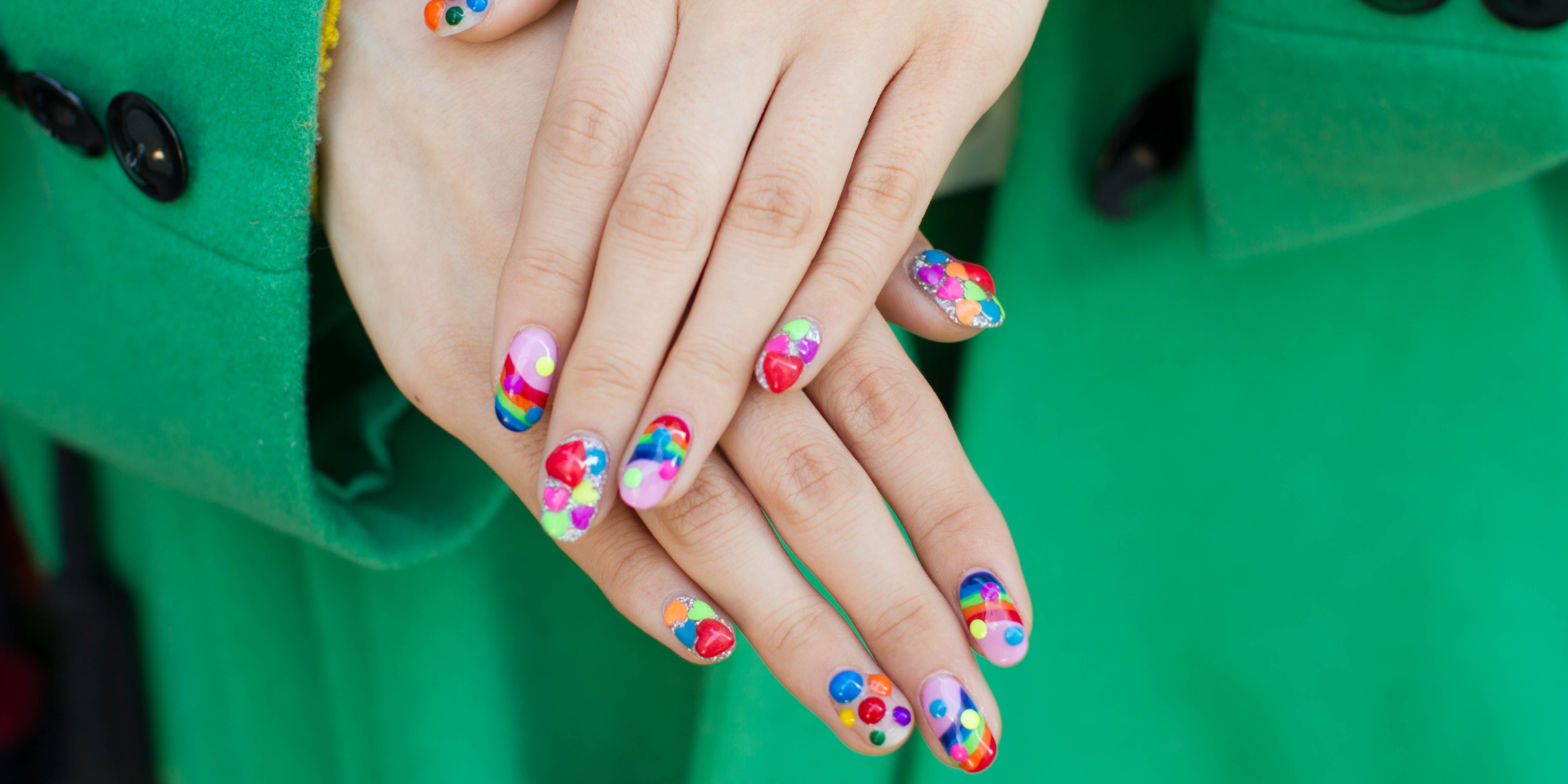 Rainbow L Designer Nail Stickers