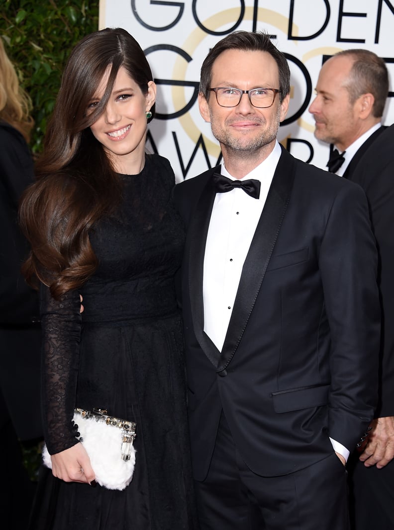 Christian Slater After Arriving on Stage to Accept the Award For Best Actor, TV Drama