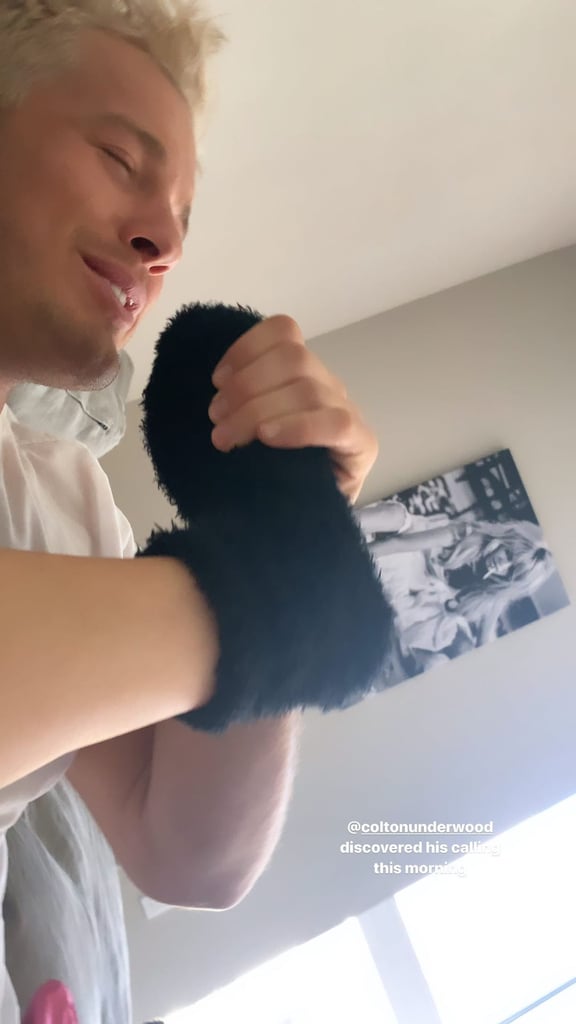 Colton Underwood With Blond Hair on Cassie Randolph's Instagram Stories