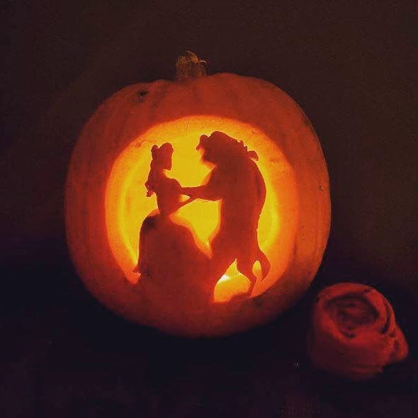 Beauty And The Beast Pumpkin Stencil
