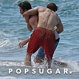 Charlie Hunnam and Garrett Hedlund Wrestle in Hawaii ...