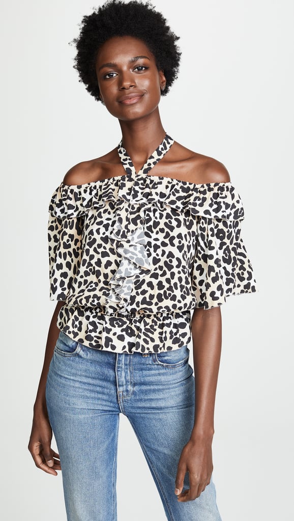 Temperley London Wild Cat Ruffle Blouse